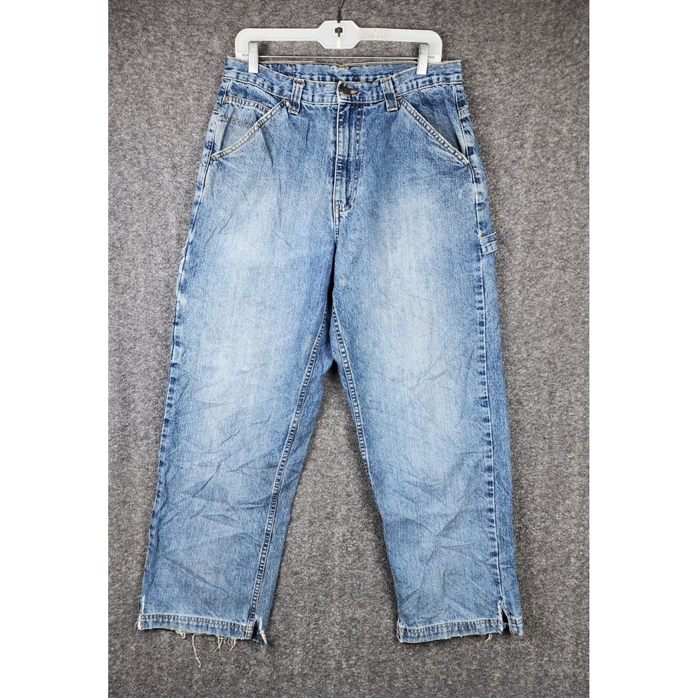 L.E.I. Carpenter Jeans Womens 32 Blue Medium Wash Y2K Grunge High Rise Relaxed